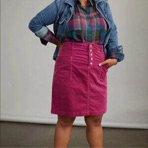 Anthropologie Pilcro Magenta Corduroy Skirt 8